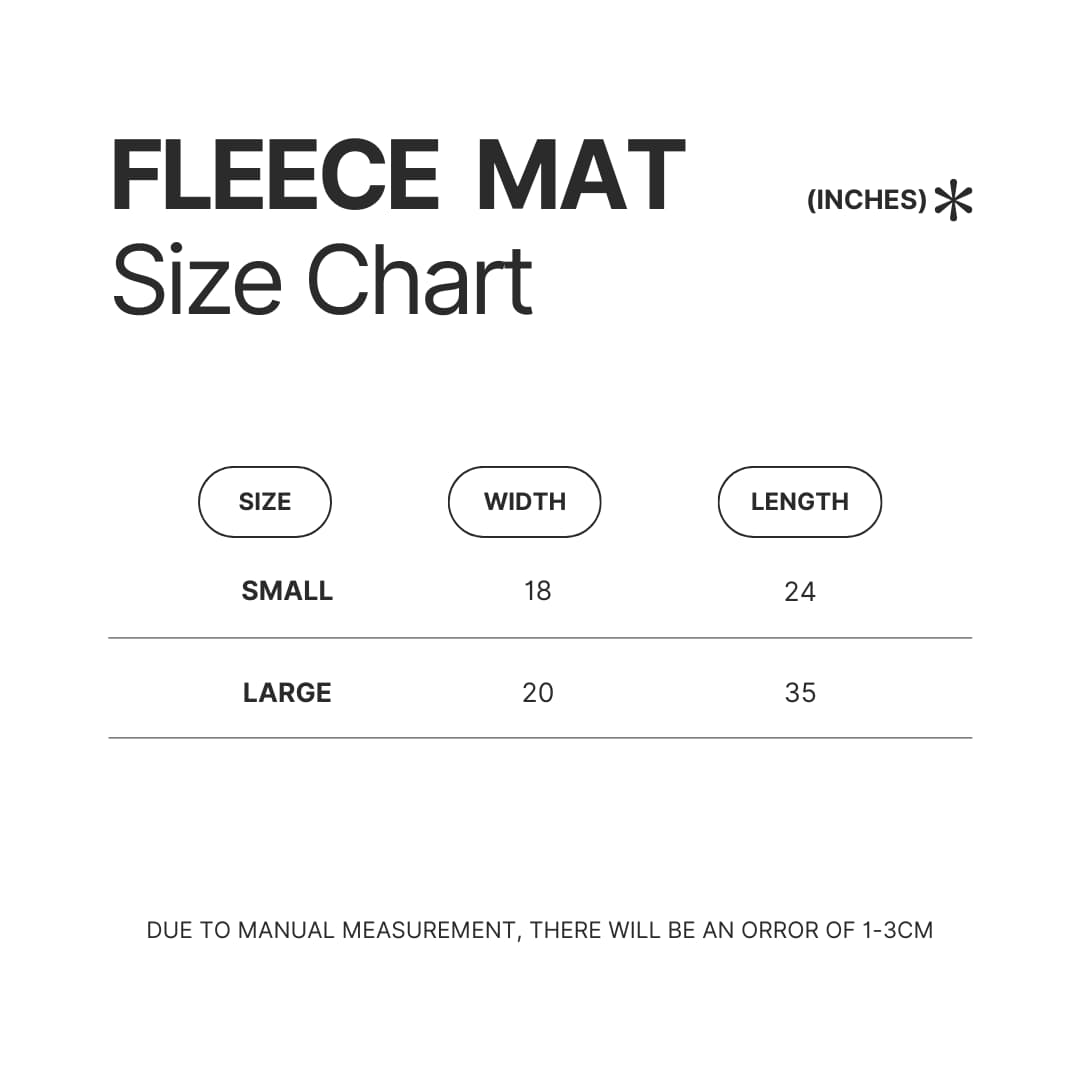 Fleece Mat Size Chart - Half Life Shop