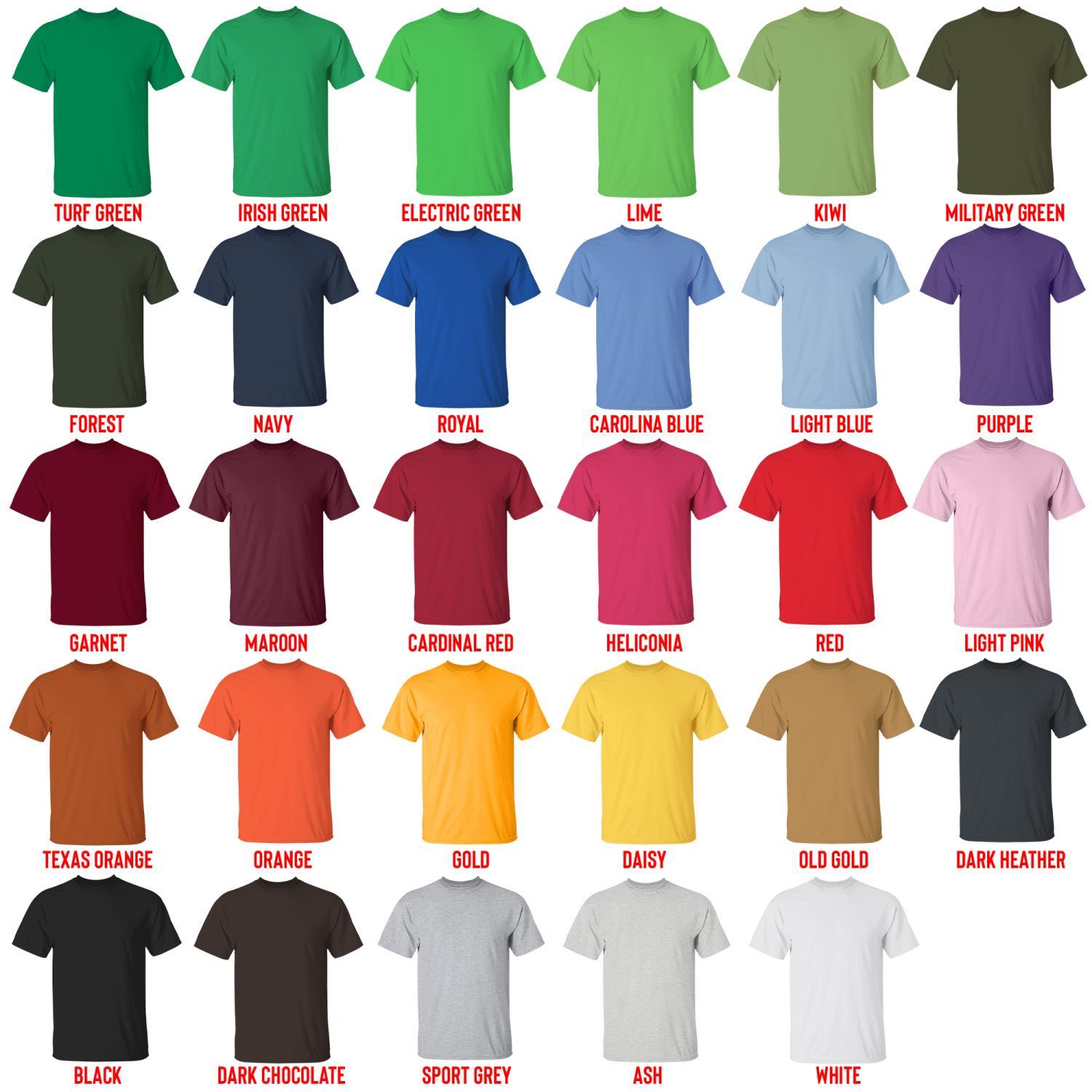 t shirt color chart - Half Life Shop