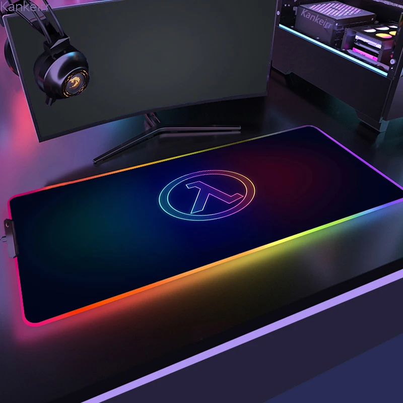 Gaming XL Mouse Pad RGB Mousepad Cool LED Mausepad Keyboard Desk Carpet Game Rubber No slip 14 - Half Life Shop