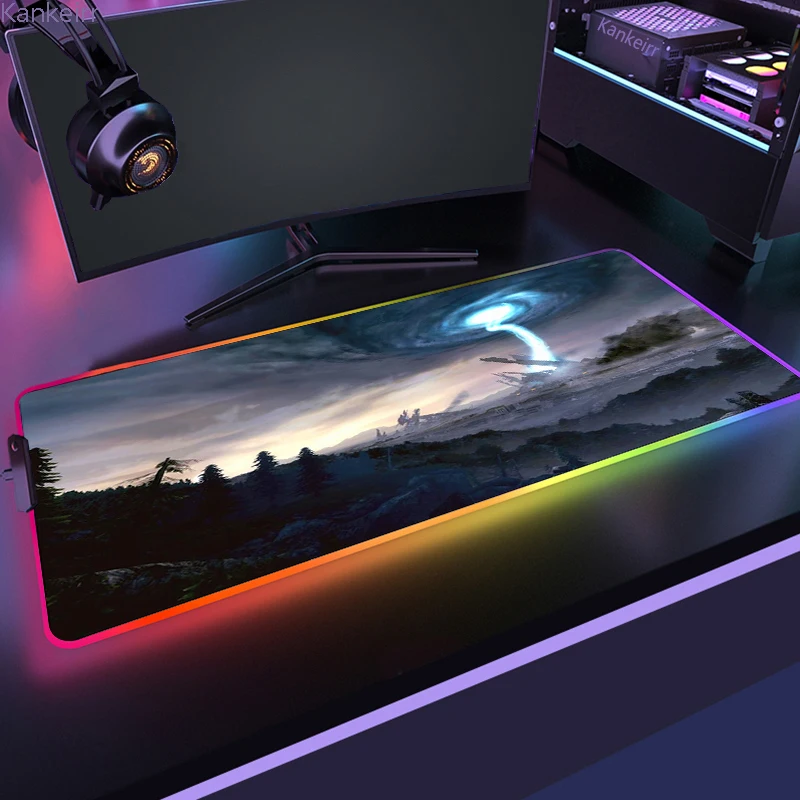 Gaming XL Mouse Pad RGB Mousepad Cool LED Mausepad Keyboard Desk Carpet Game Rubber No slip 4 - Half Life Shop