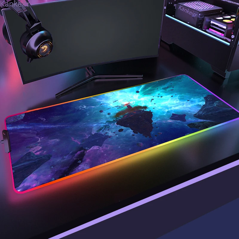 Gaming XL Mouse Pad RGB Mousepad Cool LED Mausepad Keyboard Desk Carpet Game Rubber No slip 6 - Half Life Shop