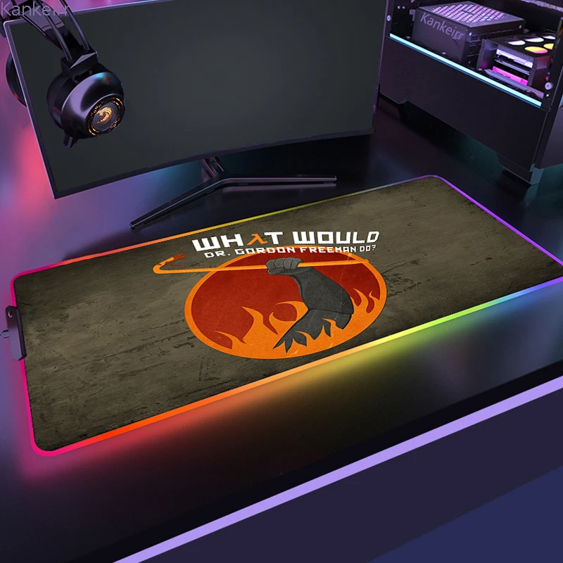 RGB H Half Life beautiful Gamer Table Game for Pc Xl Mouse Pad Computer Desk Carpets 10 - Half Life Shop