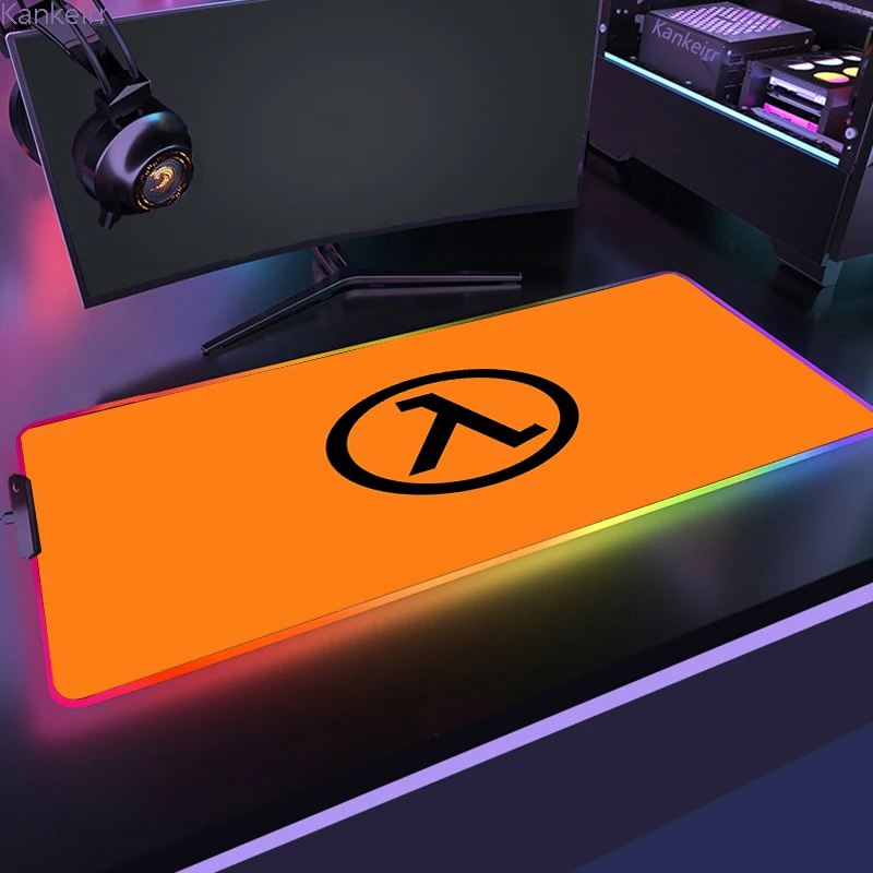RGB H Half Life beautiful Gamer Table Game for Pc Xl Mouse Pad Computer Desk Carpets 14 - Half Life Shop