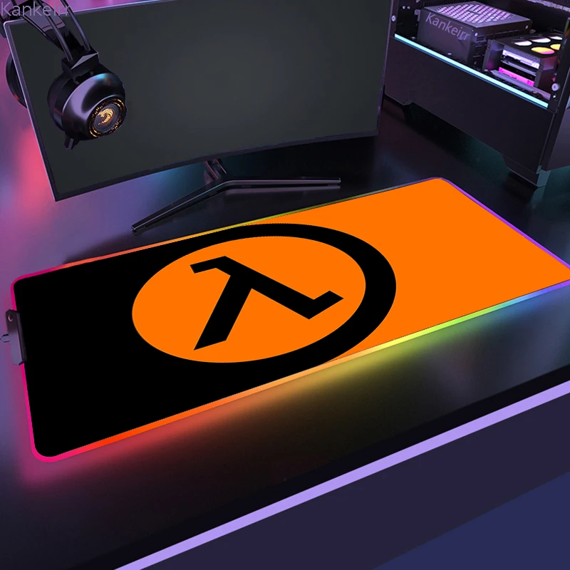 RGB H Half Life beautiful Gamer Table Game for Pc Xl Mouse Pad Computer Desk Carpets 15 - Half Life Shop