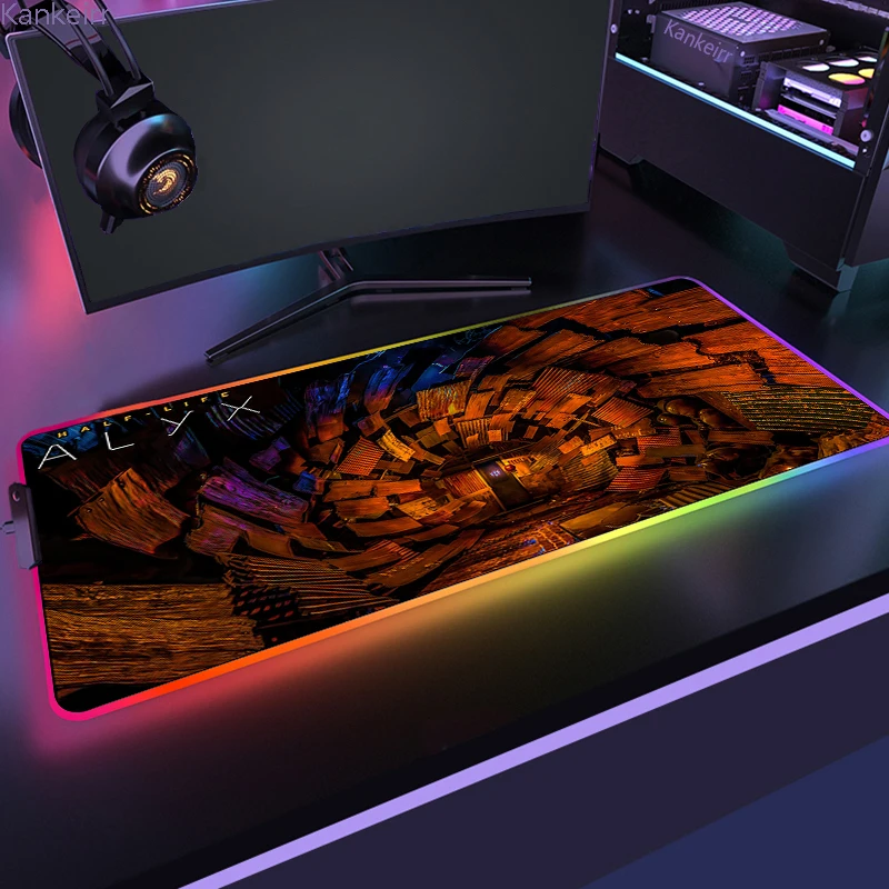 RGB H Half Life beautiful Gamer Table Game for Pc Xl Mouse Pad Computer Desk Carpets 16 - Half Life Shop