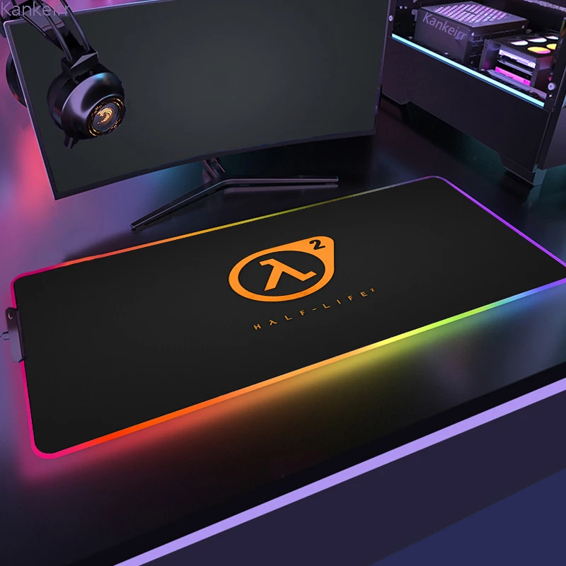 RGB H Half Life beautiful Gamer Table Game for Pc Xl Mouse Pad Computer Desk Carpets 20 - Half Life Shop