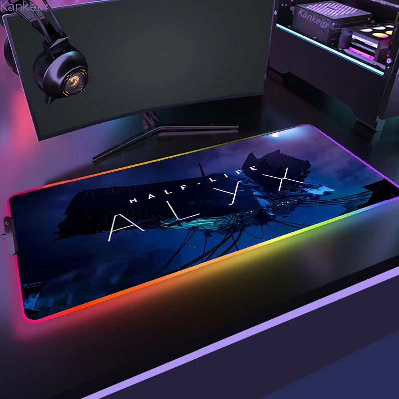 RGB H Half Life beautiful Gamer Table Game for Pc Xl Mouse Pad Computer Desk Carpets 21 - Half Life Shop