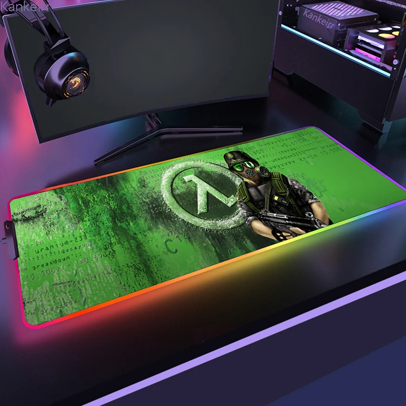 RGB H Half Life beautiful Gamer Table Game for Pc Xl Mouse Pad Computer Desk Carpets 5 - Half Life Shop